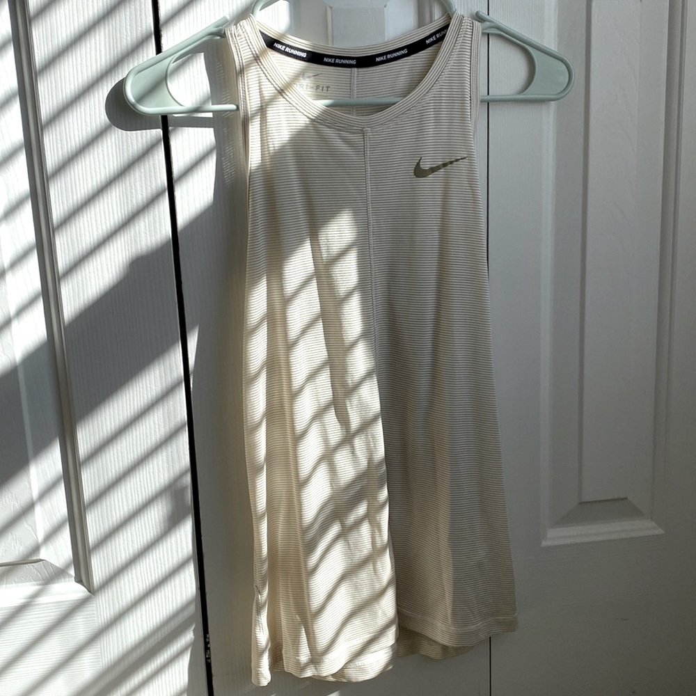 Small White and Gold Nike Running Dri-Fit Tank Top